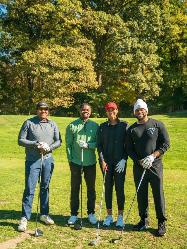 The Cincy Black Golfers foursome together on the course