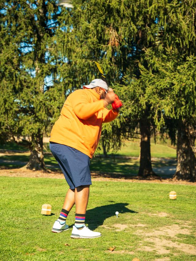 Damien Oliver on the course