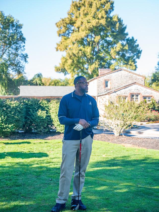 Jason Jones on the course