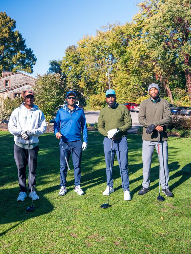 The Pin Seekers foursome lined up on the tee box